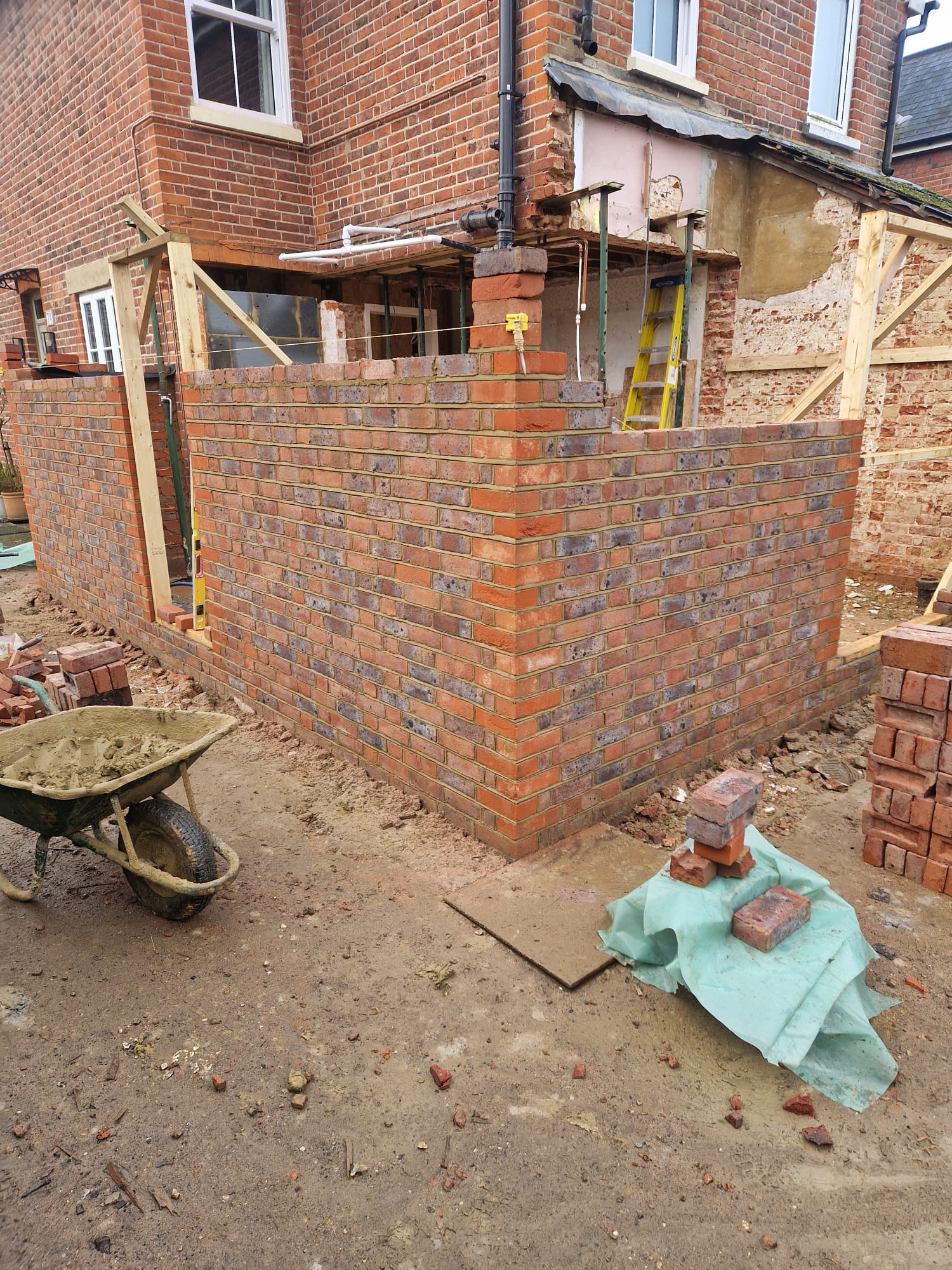 New brick extension under construction